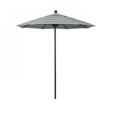 California Umbrella 7.5' Black Aluminum Market Patio Umbrella, Sunbrella Gateway Mist 194061334652
